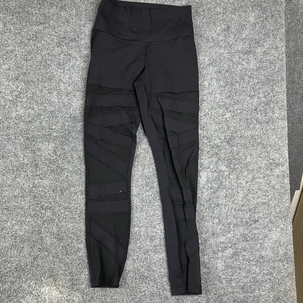 Womens Leggings Size 22 Black‎ Mesh Panel High Rise Compression Stretch Athletic